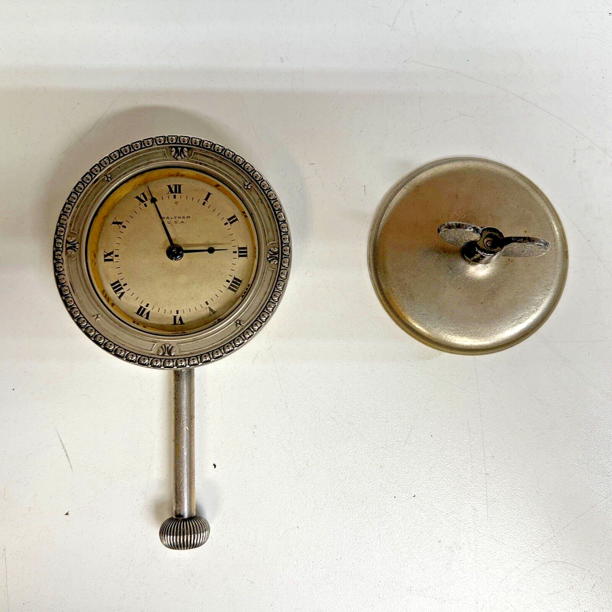 Antique Waltham Watch Co. 8 Days Stem Car Clock C. 1920 Model 1910