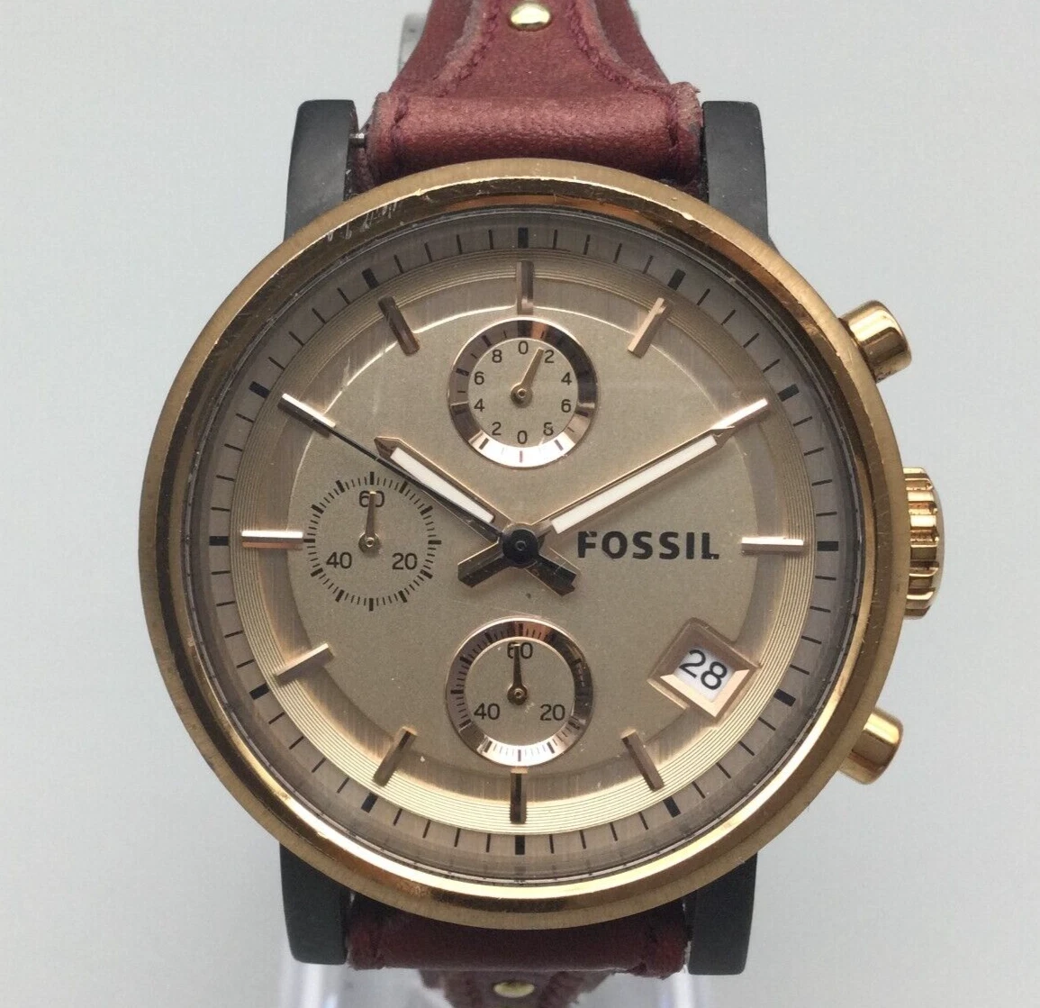 Fossil boyfriend rose gold sale