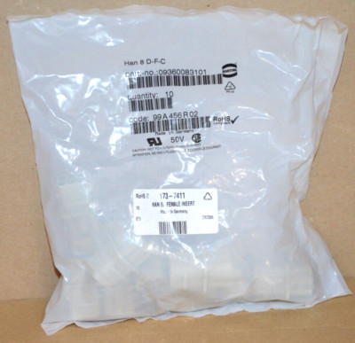 Harting 09360083101 Steckverbinder Han 8 D-F-C 10 Stück NEU OVP