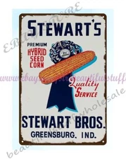 wall hangings metal wall art Stewarts Seed ranch farmyard metal tin sign
