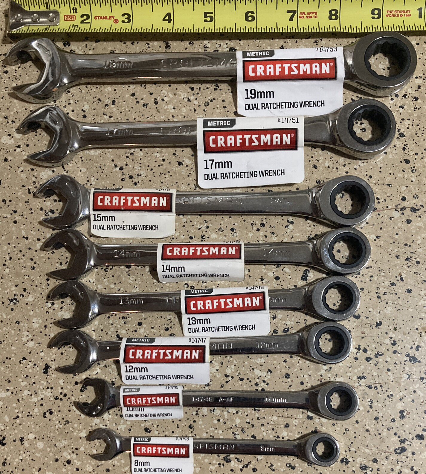 NEW Craftsman 8PC Metric Dual Finally resale start Ratcheting Wrench SET 10 1 2021 spring and summer new 8 13 12