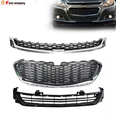 3 Pcs Front Upper & Center & Lower Grille Set Fits 2014-2016 Chevrolet ...