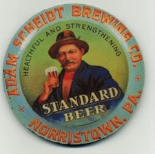 Standard Beer - Adam Scheidt Brewing Co - Beer COASTER - Norristown PA - Bier