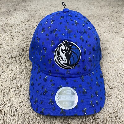 Dallas Mavericks Hat Womens Adjustable New Era 9Twenty NBA Blue Floral Print Cap
