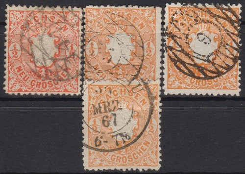 == Ad Saxonia Mi. 15 Shades Stamped Kat. Approx. ==