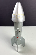 Vintage Mechanical Metal Rocket Toy Bank 1957 Astro MFG Co Berzac Creations