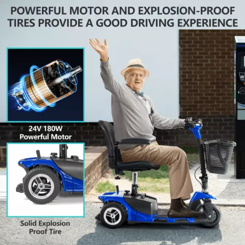 3 Wheel Mobility Scooter Electric Powered Mobile Folding Wheelchair Device Adult - Picture 12 of 24