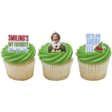 NEW 72 Pc DecoPac ELF MOVIE Christmas CUPCAKE Buddy Wil FERRELL Party Ring Tally