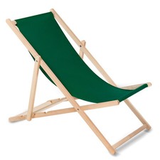 Wooden Deck Chair Beech Wood Foldable 3-Step Backrest Adjustment [21 Colours] UK