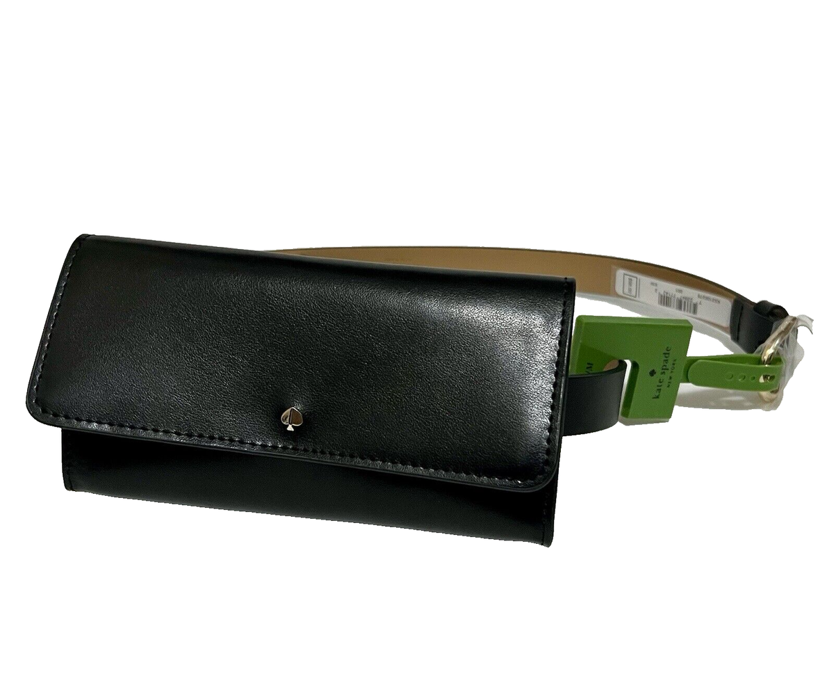 NEW Kate Spade NEW YORK S/M Black Leather Travel Everyday Belt Bag
