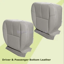 For GMC Sierra 1500 2007-2014 Driver & Passenger Bottom Leather Seat Cover Gray