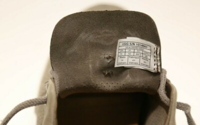 UGG Larken Stripe Perf 1014660 Mole Grey Athletic Leather Textile