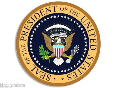 4'' SEAL OF THE PRESIDENT TOOLBOX BUMPER HELMET USA MADE STICKER DECAL
