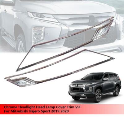 Headlight Front Lamp Cover Chrome Trim For Mitsubishi Pajero Sport