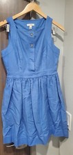 J Crew vintage Linen Blue Dress 8