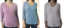 Seg'Ments Women's 3/4 Sleeve V-Neck Shirt,