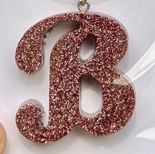   Rose Gold Glitter Letter Keychains   Available in all letters 