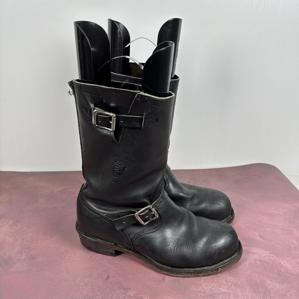 靴 CHIPPEWA 27863 ENGINEER BOOTS BLACK 8E Chippewa 27863 Mens Black Engineer Steel Toe Motorcycle