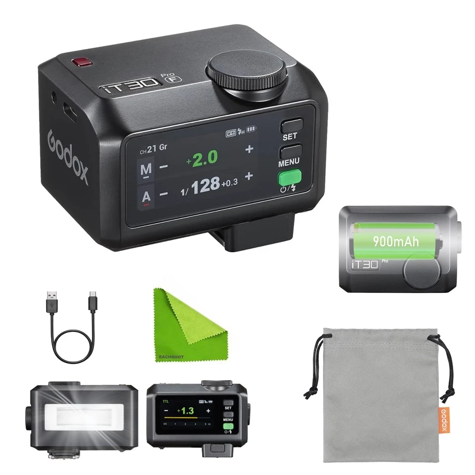 Godox iT30Pro F Ultraleichter Mini-TTL-Blitz kabelloser Touchscreen für Fujifilm