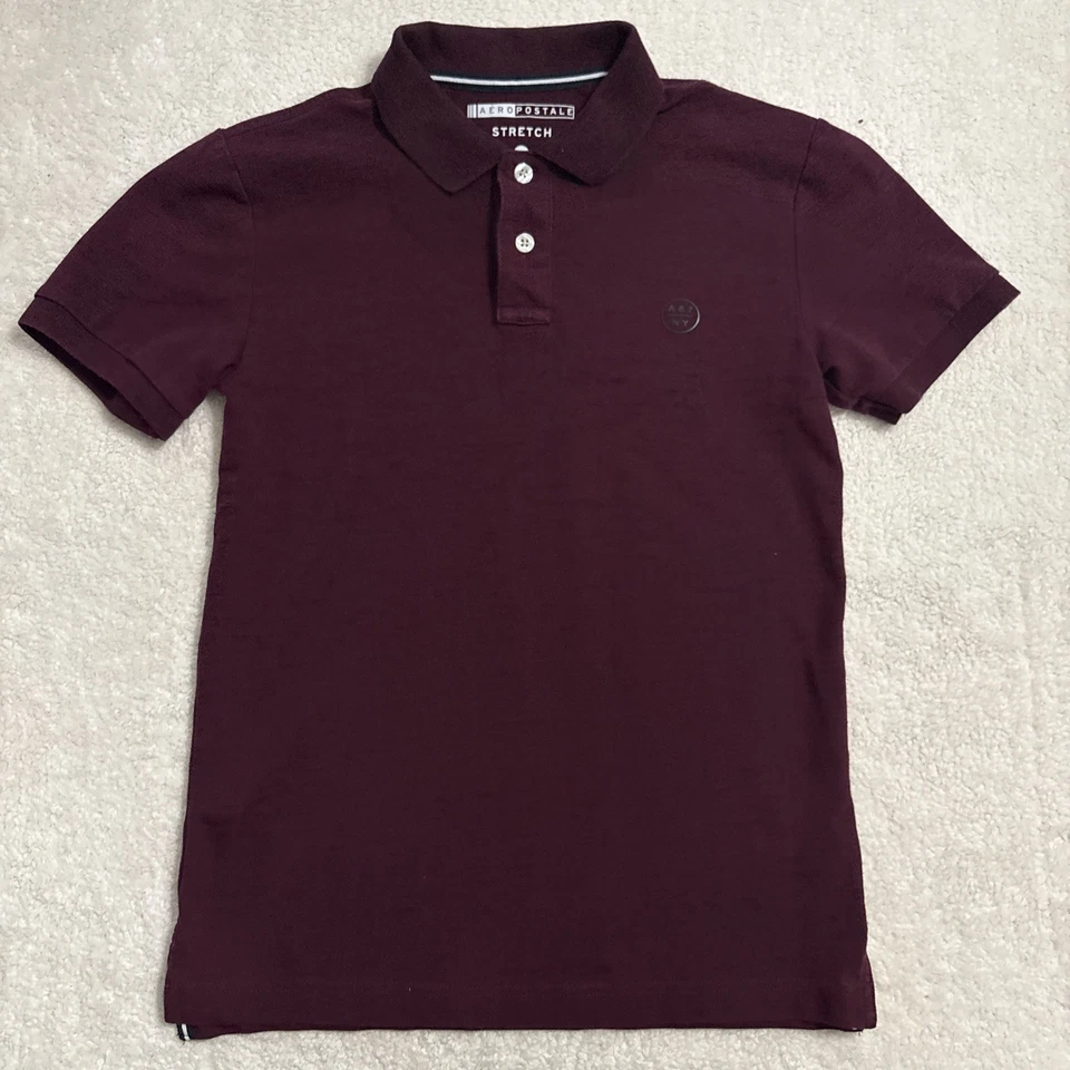 Aeropostale Polo Shirt For Boys Size Small, Color Red, Used - Image 2 of 4