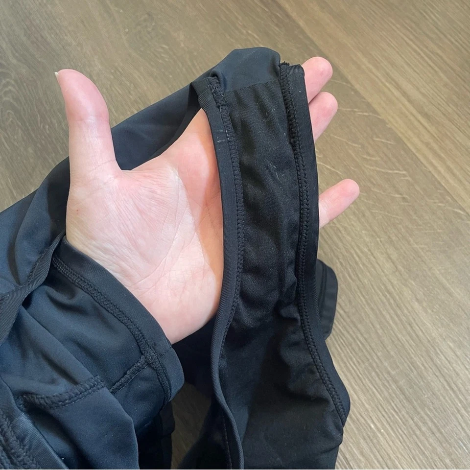 Y2K Nike Swim Micro Mini Skirt Belt Center Back Logo Black Low Rise Womens 14 - Image 4 of 4