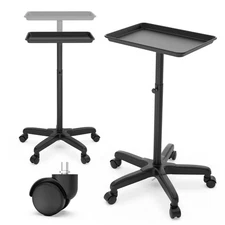 Rolling Adjustable Premium Aluminum Instrument Salon Tray Station Trolley Cart