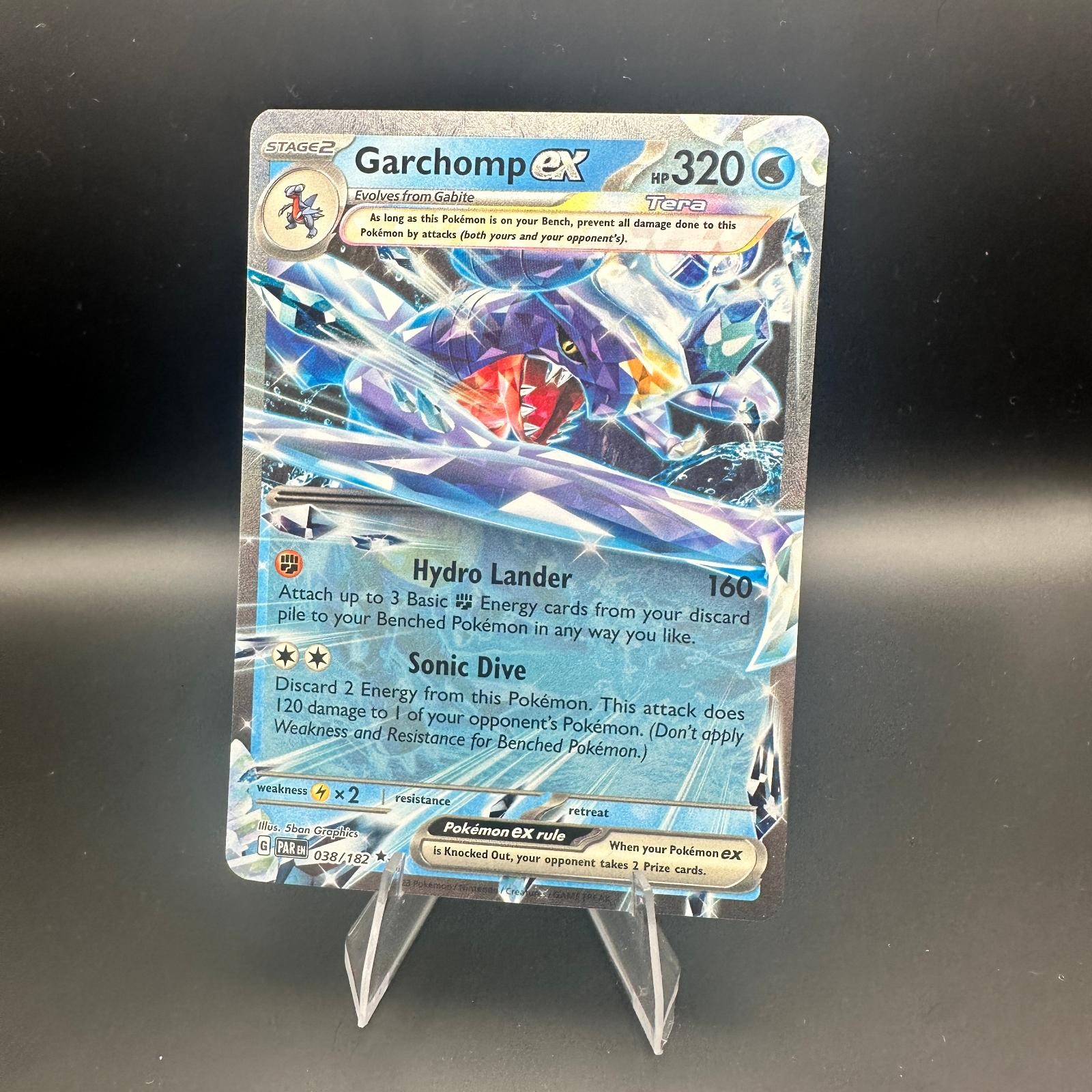 Garchomp ex 038/182 Double Rare Paradox Rift Pokemon Holo LP