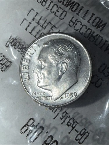 1959 Uncirculated Roosevelt Dime - 90% Silver Coin, Littleton Coin Co.