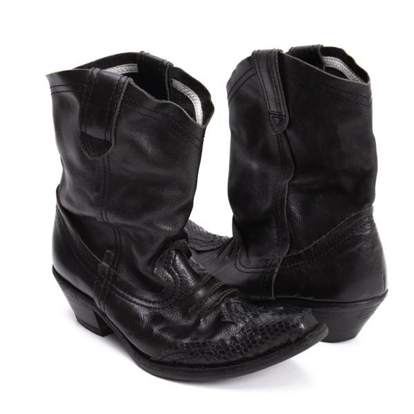 靴 JUNYA WATANABE Cowboy Boots JUNYA WATANABE MAN PINK Switching Western Boots Size M(About