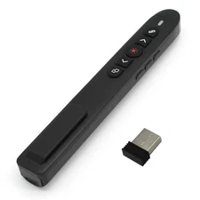 Wireless Presenter Remote with USB Dongle, Clicker, and Laser Pointer