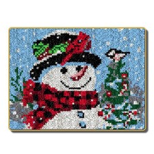 ZFFLYH Christmas Snowman Latch Hook Rug 20.5x15 inches,