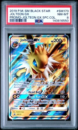 2019 POKEMON SM PROMO JOLTEON GX SPECIAL COLLECTION #SM173 JOLTEON GX PSA 8