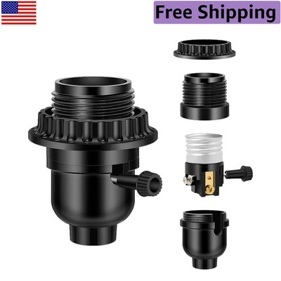 Durable E26 Threaded Lamp Socket Replacement with Convenient Switch, 1-Pack
