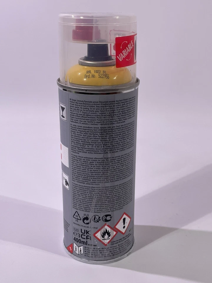 DUPLI COLOR RAL Lack 522956 Gelb Glanz RAL 1023 Spraydose 400ml Sprüh Farbe - Bild 3 von 4