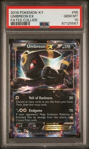 PSA 10 GEM MINT Umbreon EX Fates Collide 2016 Pokemon XY 55/124