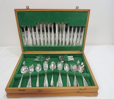 ORCHID Prouds Stainless Steel Cutlery Set 67 Pcs - Wooden Box - Looks Unused