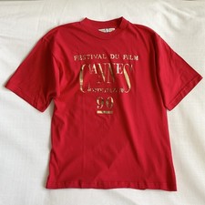 Vintage 1990 Cannes Film Festival Rare Collector Gold Foil Tee M NWOT