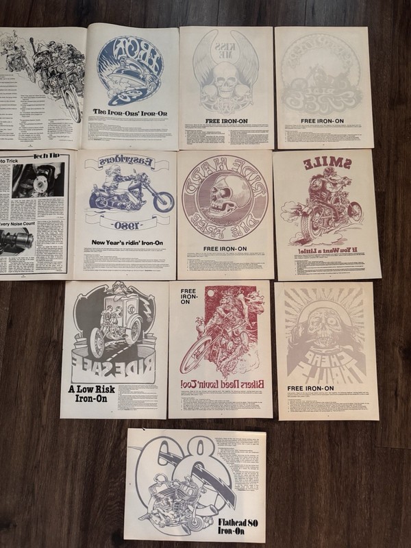 1980s EASYRIDER IRON ON COLLECTION 10 PIECE LOT