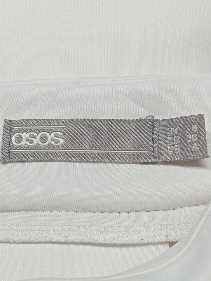 ASOS Falda acampanada Mujeres Falda Talla EU 36 blanco look casual - Imagen 4 de 4