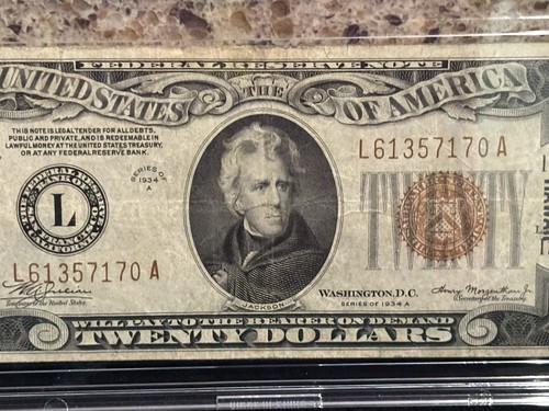 1934 A $20 Hawaii Federal Reserve Note Brown Seal Emergency Issue WW II - Picture 5 of 11