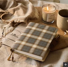 HOBONICHI TECHO Cousin Book & Cover 2026. Shirt Fabric Foggy Plaid A5, English