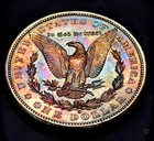 1882 S Morgan Dollar AU 90% Silver With Synthesized Rainbow Toning
