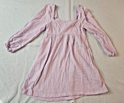 J.Crew Squareneck Soft Smocked Gauze Dress Frosty Lavender S