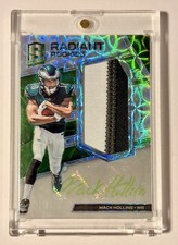 2017 MACK HOLLINS 3 COLOR ROOKIE PATCH AUTO 3/25 PANINI SPECTRA NEON GREEN SCOPE