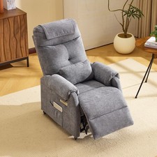 Recliner Armchair with Wheels Electric Reclining Chair with Massage & Heat