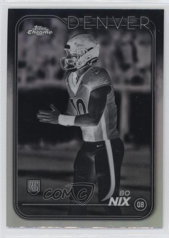 2024 Topps Chrome Rookies Negative Refractor Bo Nix #206 Rookie RC 5xl
