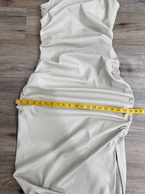 ZARA WOMAN CREAM FAUX LEATHER DRESS MEDIUM | eBay