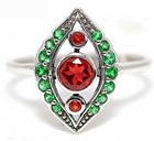  Fire Garnet 925 Sterling Silver Filigree Ring Sz 7 PC9-4 — photo 1