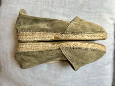 Vidorreta Damen Espadrilles Slipper Wildleder khaki Slip-On geflochtene Sohle 40