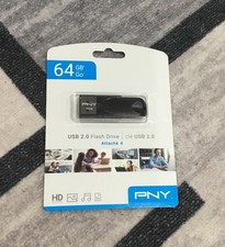 PNY USB 2.0 Flash Drive 64 GB Full HD Video Attach  4 3.0/3.1 Compatible NEW B